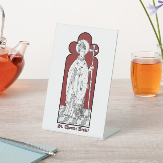 St. Thomas Becket Holding a Sword (M 033) Sockelschild (In SItu)