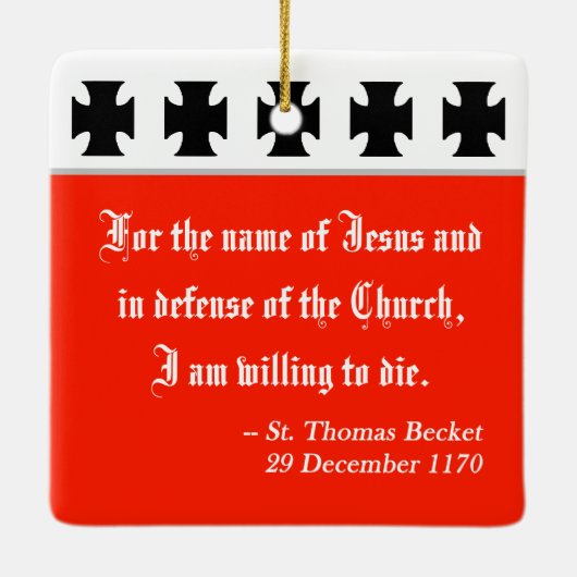 St. Thomas Becket in Red Chasuble (K 34) Keramikornament (Rückseite)