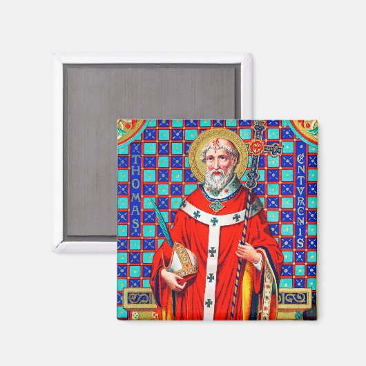 St. Thomas Becket in Red Chasuble (K 34) Magnet (Vorderseite/Rückseite)