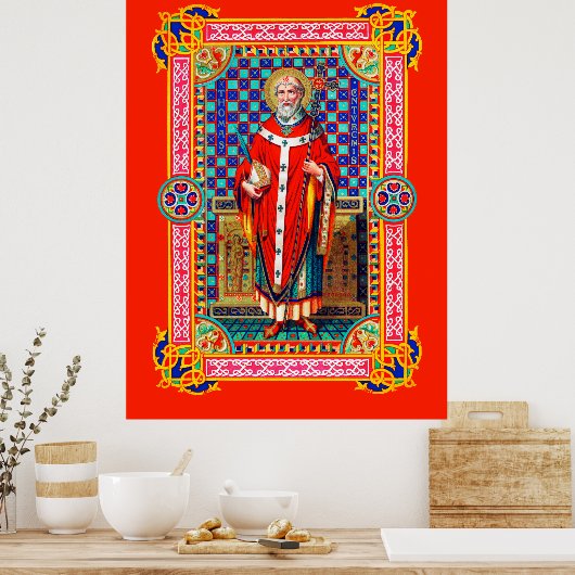 St. Thomas Becket in Red Chasuble (K 34) Poster (Küche)