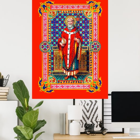 St. Thomas Becket in Red Chasuble (K 34) Poster (Heimbüro)