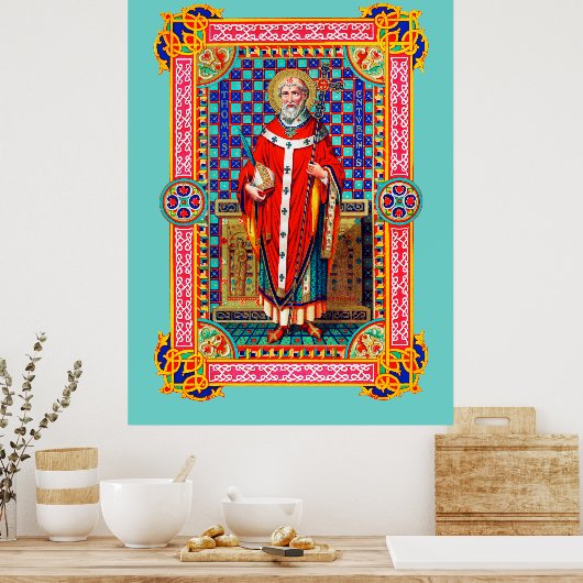 St. Thomas Becket in Red Chasuble (K 34) Poster (Küche)