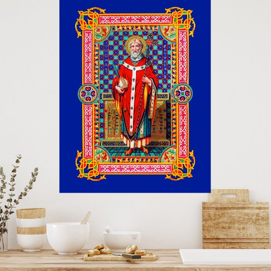 St. Thomas Becket in Red Chasuble (K 34) Poster (Küche)