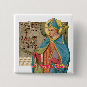 St. Thomas Becket mit Schwert in der Mitra (P 005) Button