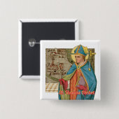 St. Thomas Becket mit Schwert in Miter (P 005) Button (Vorne & Hinten)