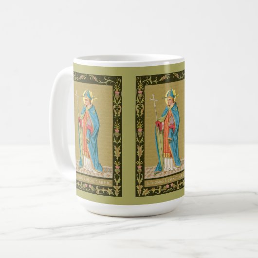 St. Thomas Becket mit Schwert in Miter (P 005) Kaffeetasse (Vorderseite Links)