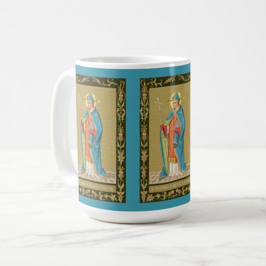 St. Thomas Becket mit Schwert in Miter (P 005) Kaffeetasse (Vorderseite Links)