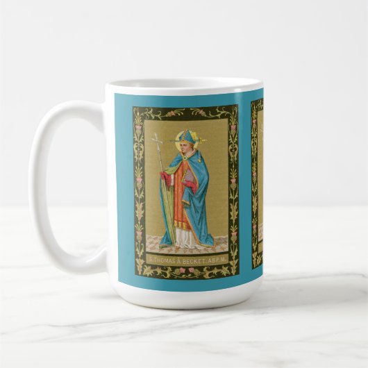 St. Thomas Becket mit Schwert in Miter (P 005) Kaffeetasse (Links)