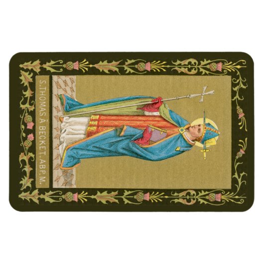 St. Thomas Becket mit Schwert in Miter (P 005) Magnet (Horizontal)