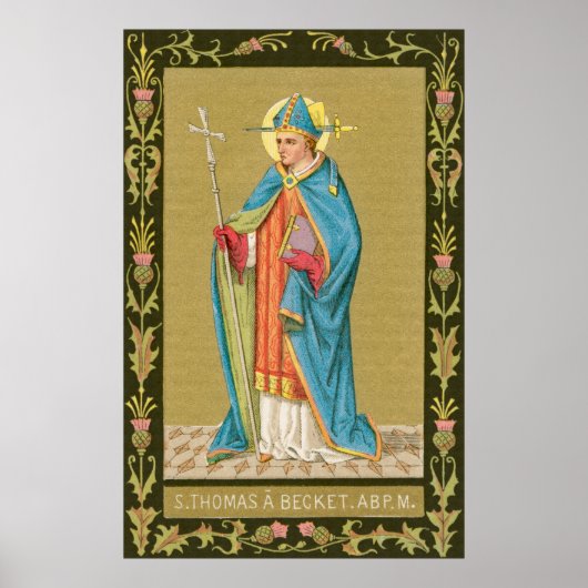 St. Thomas Becket mit Schwert in Miter (P 005) Poster (Vorne)
