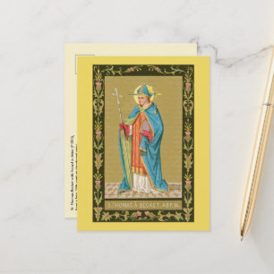 St. Thomas Becket mit Schwert in Miter (P 005) Postkarte