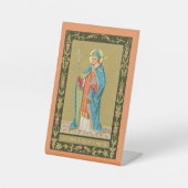 St. Thomas Becket mit Schwert in Miter (P 005) Sockelschild (Vorderseite)