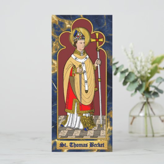 St. Thomas Becket mit Schwert (M 033; koloriert) (Stehend Vorderseite)