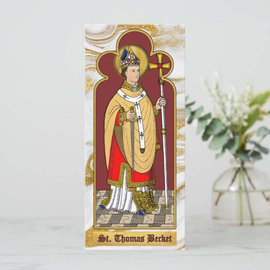 St. Thomas Becket mit Schwert (M 033; koloriert) (Stehend Vorderseite)