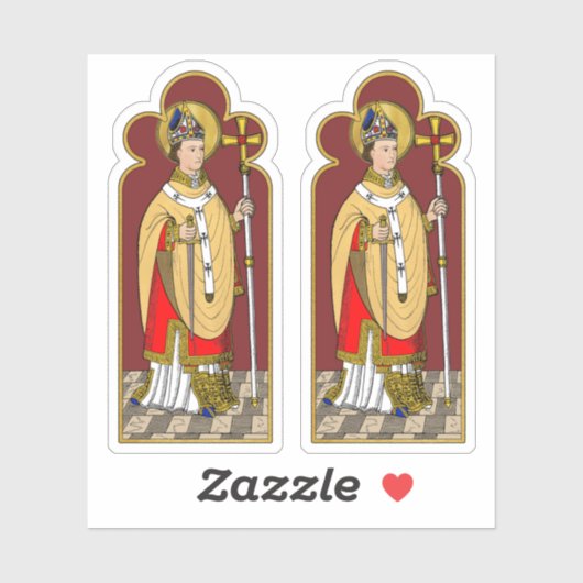 St. Thomas Becket mit Schwert (M 033; koloriert) Aufkleber (Blatt)