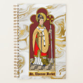 St. Thomas Becket mit Schwert (M 033; koloriert) Planer (Vorderseite)