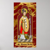 St. Thomas Becket mit Schwert (M 033; koloriert) Poster (Vorne)