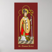 St. Thomas Becket mit Schwert (M 033; koloriert) Poster (Vorne)