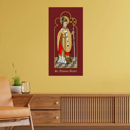 St. Thomas Becket mit Schwert (M 033; koloriert) Poster (Wohnzimmer 2)