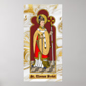 St. Thomas Becket mit Schwert (M 033; koloriert) Poster (Vorne)