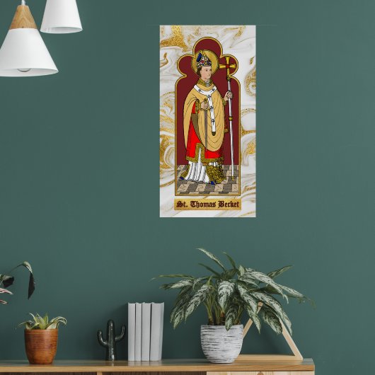 St. Thomas Becket mit Schwert (M 033; koloriert) Poster (Wohnzimmer 1)
