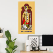 St. Thomas Becket mit Schwert (M 033; koloriert) Poster (Heimbüro)