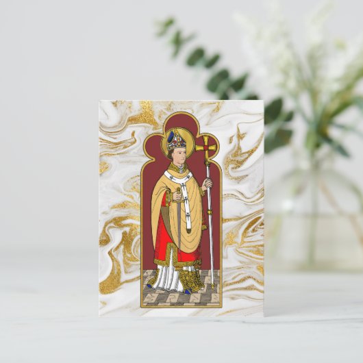 St. Thomas Becket mit Schwert (M 033; koloriert) Postkarte (Stehend Vorderseite)