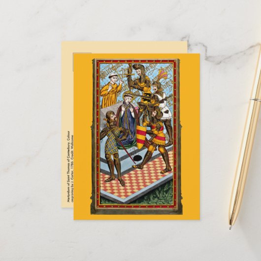 St. Thomas Beckets Martyrdom (M 031) Postkarte (Vorderseite/Rückseite Beispiel)