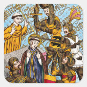 St. Thomas Beckets Martyrdom (M 031) Quadratischer Aufkleber (Vorderseite)