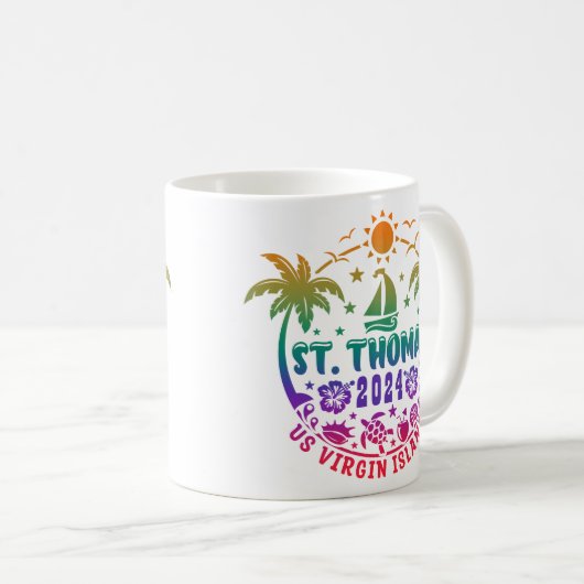 St. Thomas Bliss: Tropische Jungfrau Kaffeetasse (VorderseiteRechts)