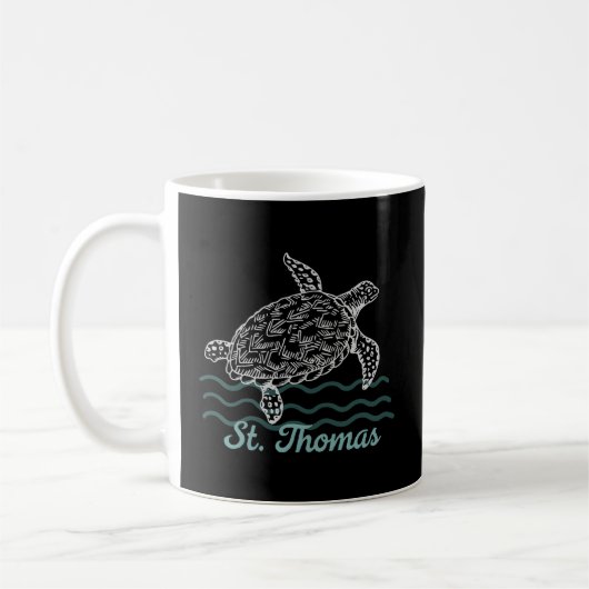 St Thomas Caribbean Island Sea Turtle Kaffeetasse (Links)