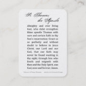 St. Thomas, das katholische Apostelgebet Religiös Platzkarte (Rückseite)