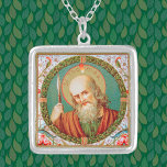 St. Thomas der Apostel (JMAS 12) Versilberte Kette<br><div class="desc">Der Heilige Thomas der Apostel, auch Didymus genannt, war einer der zwölf Apostel Jesu Christi gemäß dem Neuen Testament. Nachdem er zunächst an der Auferstehung gezweifelt hatte, bis er Christus Wunden für sich selbst berühren konnte, ging der Heilige Thomas weiter, um Parthia, Persien und Indien mit missionarischem Eifer zu evangelisieren....</div>