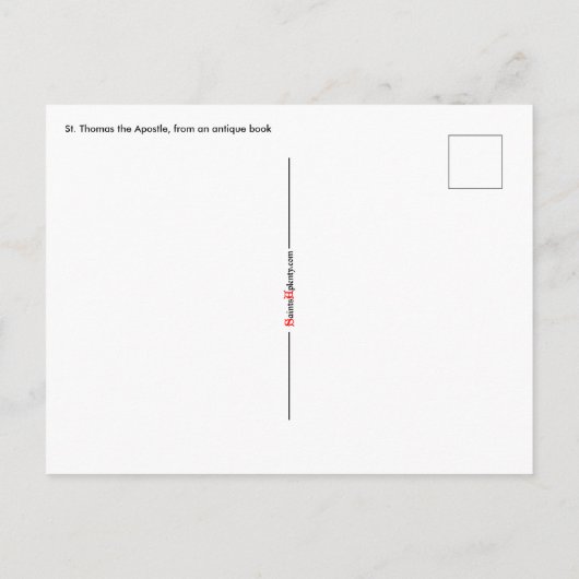 St. Thomas der Apostel (RLS 18) Postkarte (Rückseite)