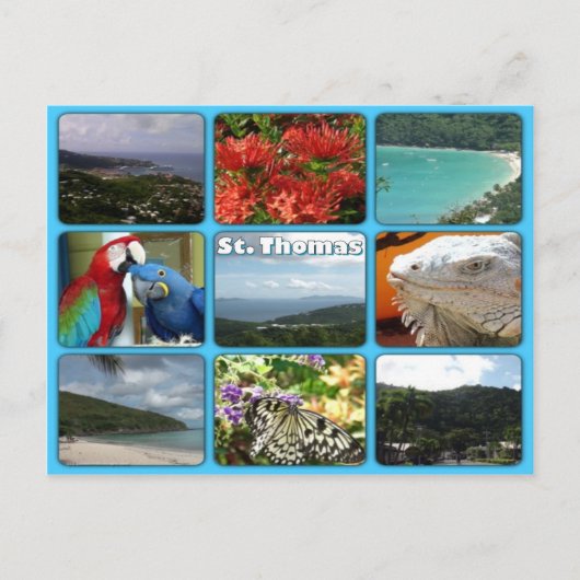 St. Thomas Foto Collage Postcard Postkarte (Vorderseite)