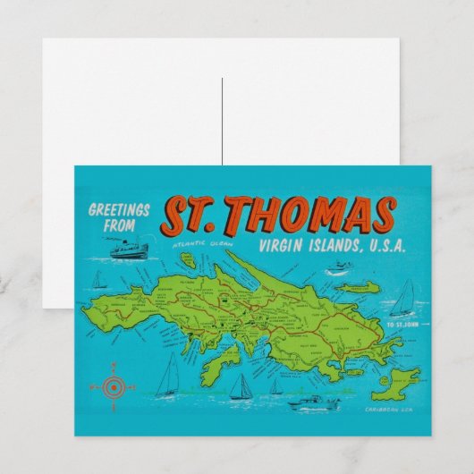 St. Thomas Island Postkarte (Vorne/Hinten)