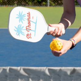 St. Thomas Island USVI Vintager Typ Blue Palms Pickleball Schläger