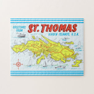St. Thomas Jungfrau Islands Detaillierte Karte Puzzle