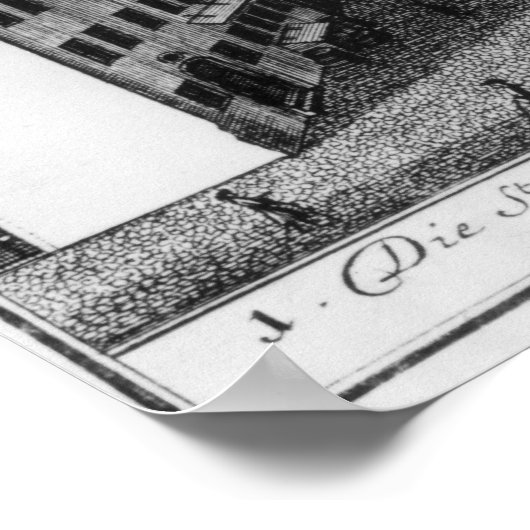 St. Thomas Kirche und Schule in Leipzig, 1723 Poster (Ecke)