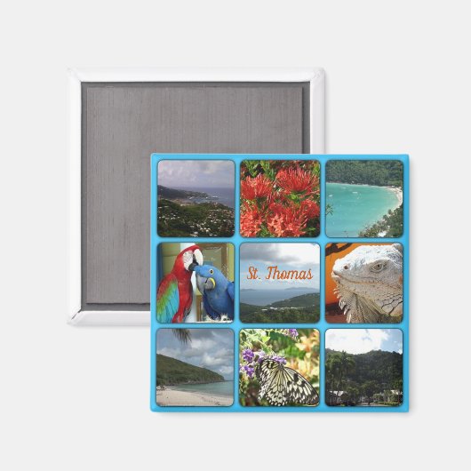 St. Thomas - Landschaftliches FotoCollage Magnet (Vorderseite/Rückseite)