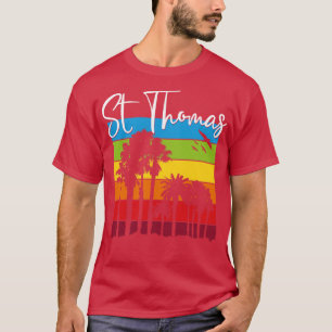 St Thomas Liebhaber Regenbogen Palmen Urlaub Anden T-Shirt