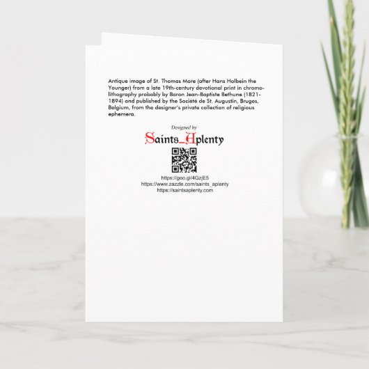 St. Thomas More (SAU 026) Blank Greeting Card 1 Karte (Rückseite)