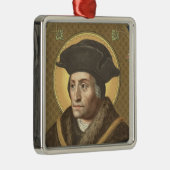 St. Thomas More (SAU 026) Premium Square Silbernes Ornament (Rechts)