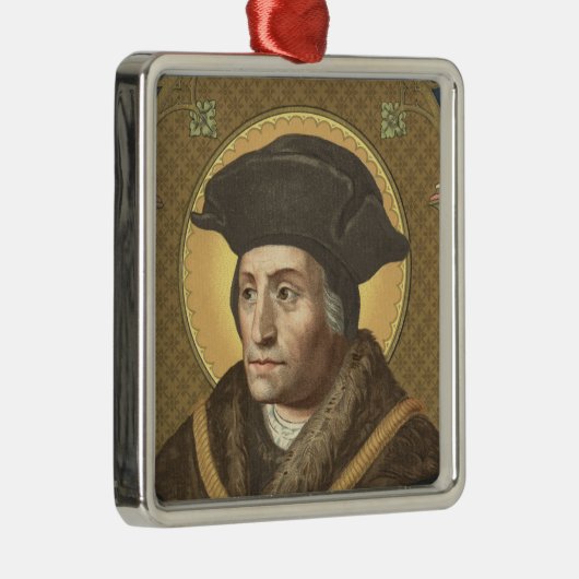 St. Thomas More (SAU 026) Premium Square Silbernes Ornament (Rechts)