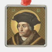 St. Thomas More (SAU 026) Premium Square Silbernes Ornament (Vorne)