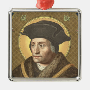 St. Thomas More (SAU 026) Premium Square Silbernes Ornament
