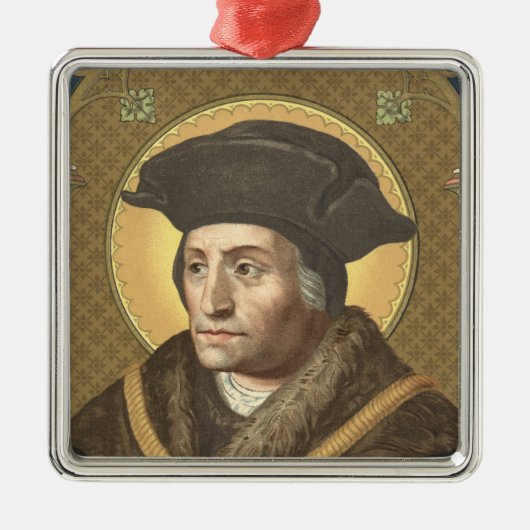 St. Thomas More (SAU 026) Premium Square Silbernes Ornament (Vorne)