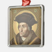 St. Thomas More (SAU 026) Premium Square Silbernes Ornament (Links)
