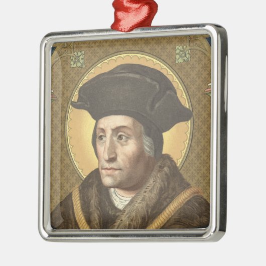 St. Thomas More (SAU 026) Premium Square Silbernes Ornament (Links)