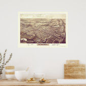 St. Thomas, ON, Kanada Panorama Karte - 1896 Poster (Küche)